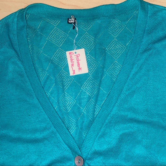 🧶 Size M Teal Knitted Cardigan - Picture 2 of 4
